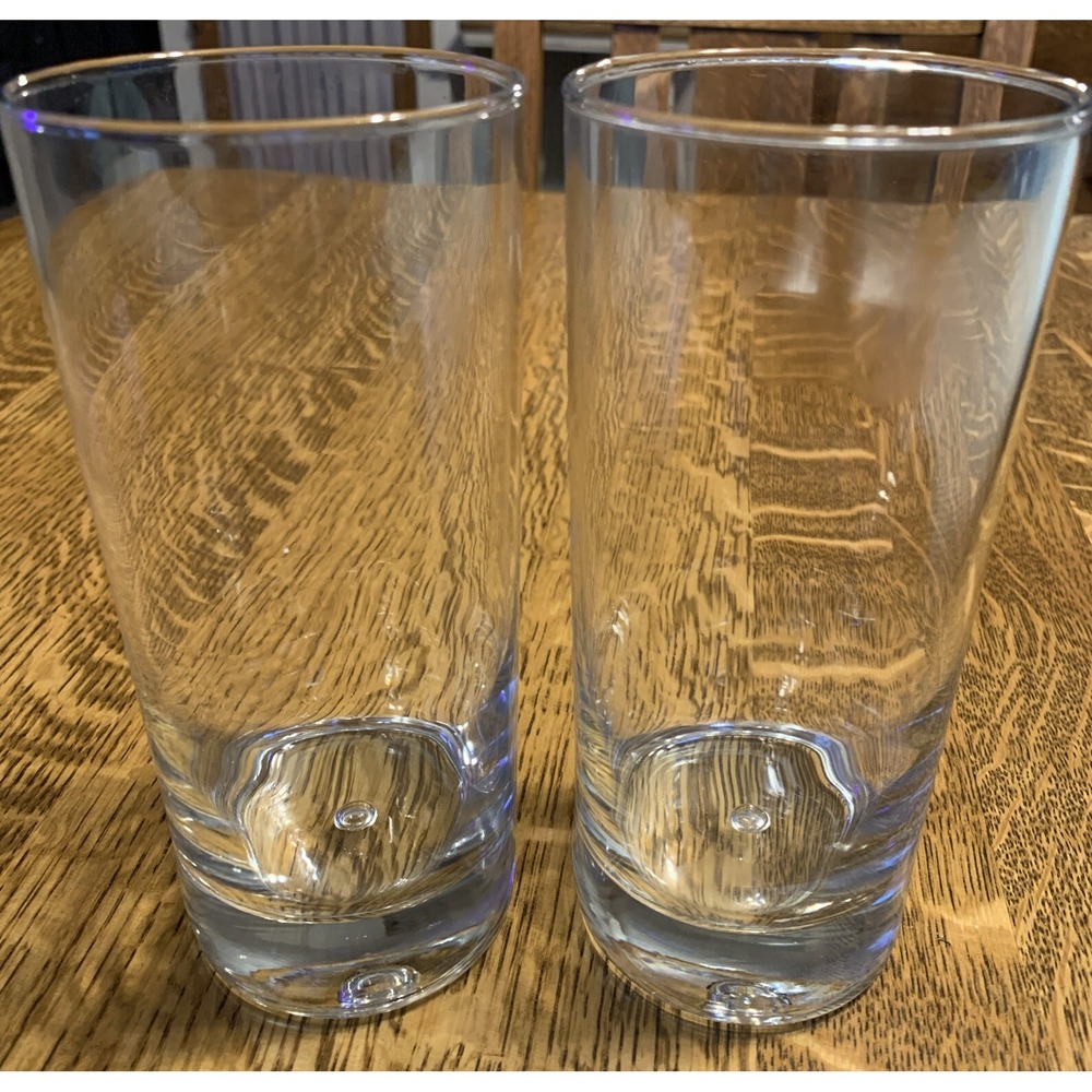 Controlled Bubble Bottom Glass Tumbler‎ 7"H (set of 2)